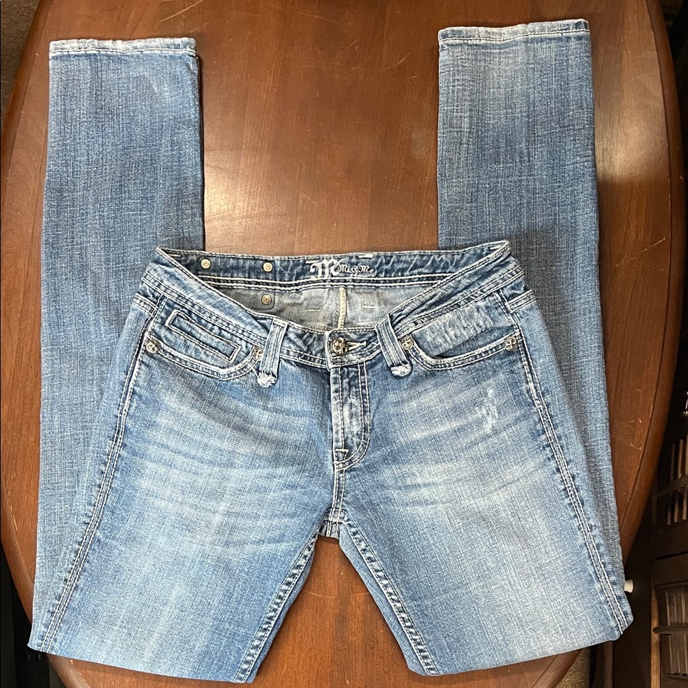 Miss Me Light Blue Boot Cut Jeans with Embellished Pockets